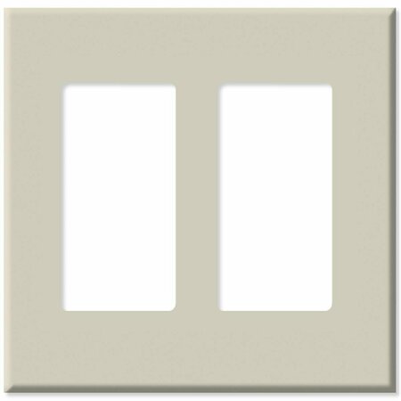 EZGENERATION LV80309x-LV80309T Decora Plus Screwless Snap-On Wallplate- 2 Gang- Light Almond EZ2985562